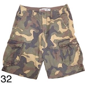 AE AMERICAN EAGLE Mens Longer Length Camouflage Cargo Shorts Sz 32